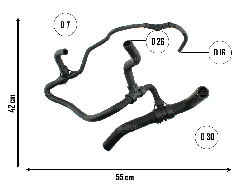 CAUPLAS MANGUERA RADIADOR INFERIOR FIAT PALIO III SIENA II-IV =YACO 3344