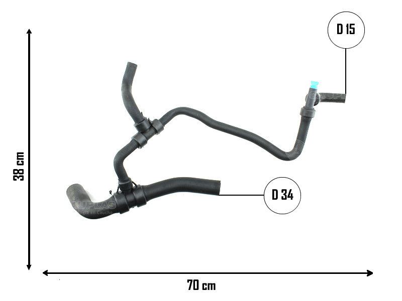 CAUPLAS MANGUERA RADIADOR INFERIOR FIAT PALIO III SIENA II OEM:51712598 =YACO 3412