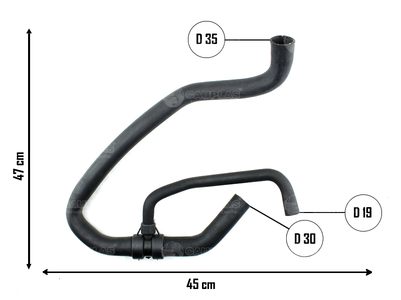 CAUPLAS MANGUERA RADIADOR INFERIOR FIAT QUBO OEM:51780679 =YACO 4150