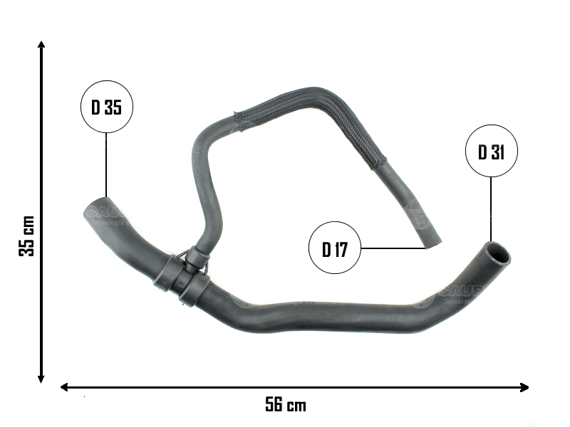 CAUPLAS MANGUERA RADIADOR INFERIOR FIAT PUNTO I-II OEM:51923931 =YACO 4226