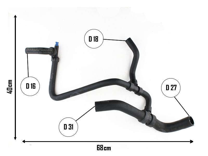 CAUPLAS MANGUERA RADIADOR INFERIOR FIAT PALIO IV SIENA II OEM:51712596