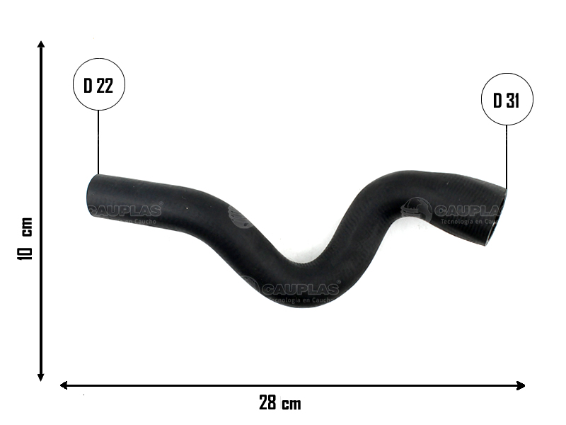 CAUPLAS MANGUERA RADIADOR SUPERIOR PEUGEOT PARTNER II OEM:1343GH =YACO 4110