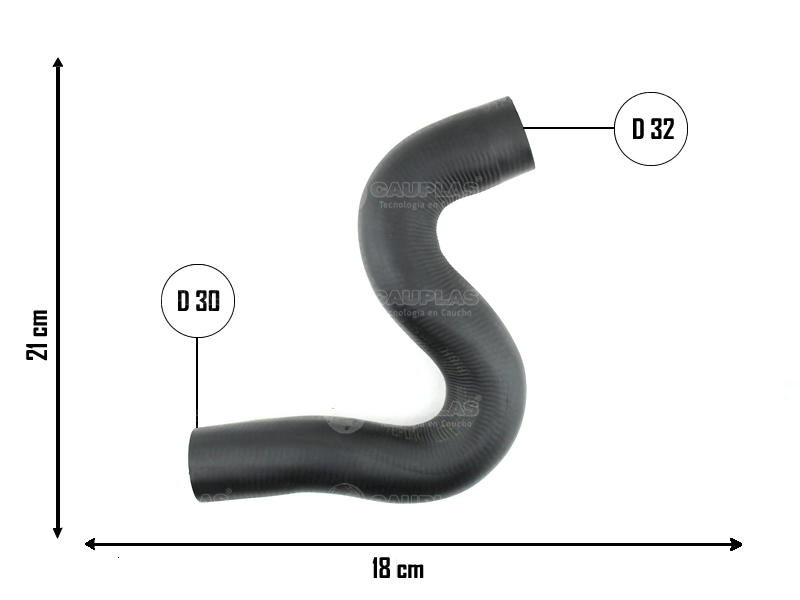 CAUPLAS MANGUERA RADIADOR SUP PEUG 206 207 307 CITROEN C4 OEM:343HX 1343KC/KW =YACO 3620