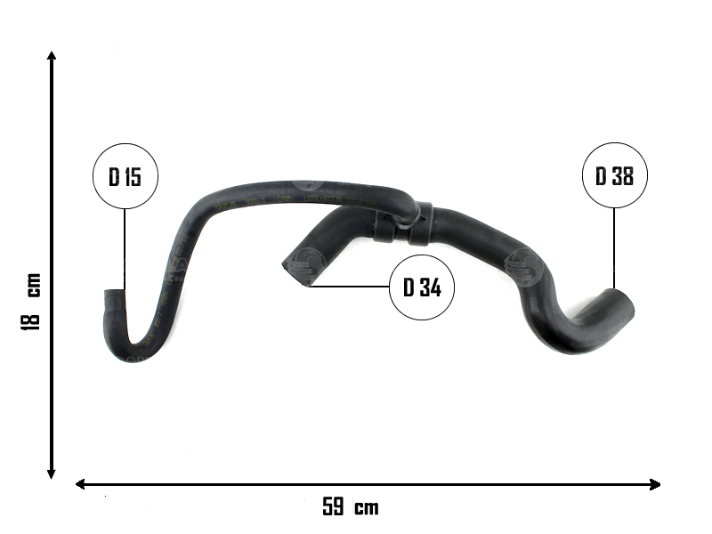 CAUPLAS MANGUERA RADIADOR SUP P306 PARTNER I CITROEN ZX OEM:1343K1 1343V5 =YACO 2287