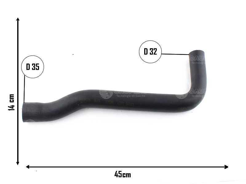 CAUPLAS MANGUERA RADIADOR INFERIOR FIAT 147 II FIORINO I OEM:7501301 =YACO 1624