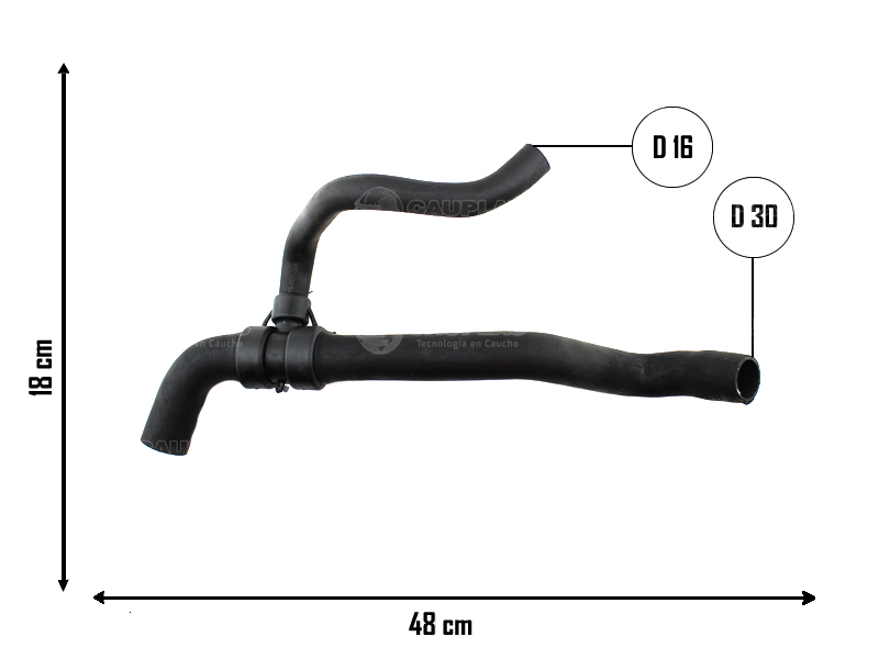 CAUPLAS MANGUERA RADIADOR INFERIOR FIAT DUNA OEM:7709482 =YACO 1642