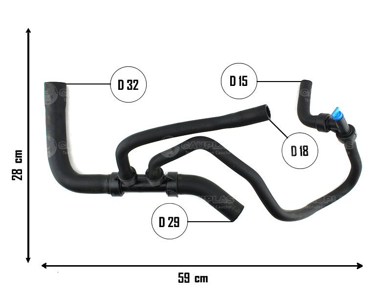CAUPLAS MANGUERA RADIADOR INFERIOR FIAT SIENA IV OEM:51790405 =YACO 3799
