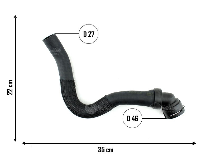 CAUPLAS MANGUERA RADIADOR SUPERIOR FIAT PUNTO I OEM:51750929 =YACO 3770