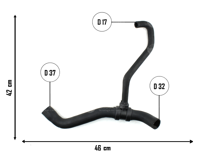 CAUPLAS MANGUERA RADIADOR INFERIOR FIAT PALIO V SIENA V OEM:51917571 =YACO 4155