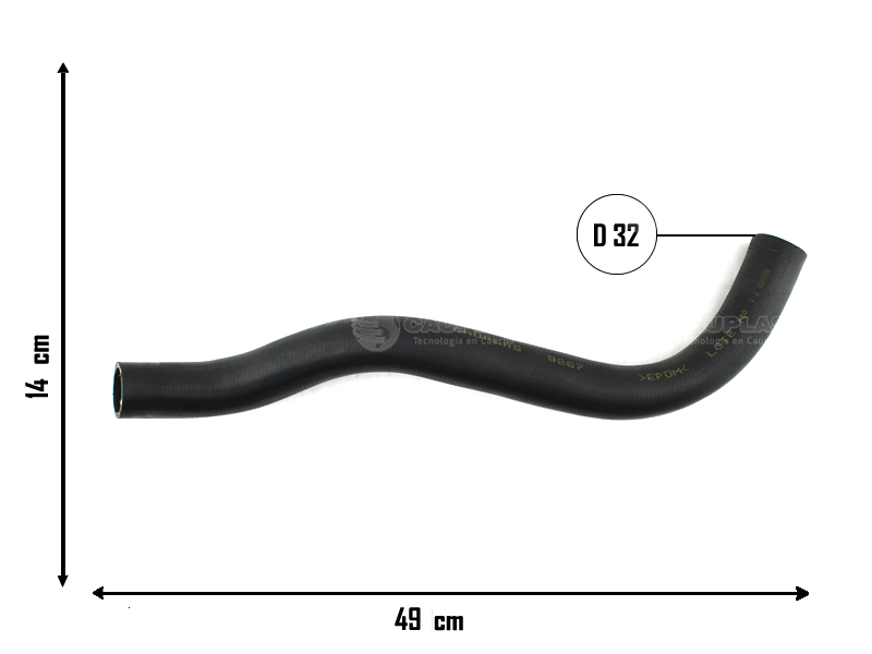 CAUPLAS MANGUERA RADIADOR INFERIOR FIAT DUNA UNO I OEM:46585177 =YACO 1329