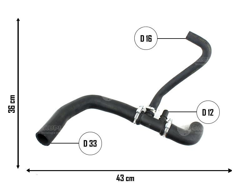 CAUPLAS MANGUERA RADIADOR INFERIOR PEUGEOT 307 OEM:1351EA =YACO 3855