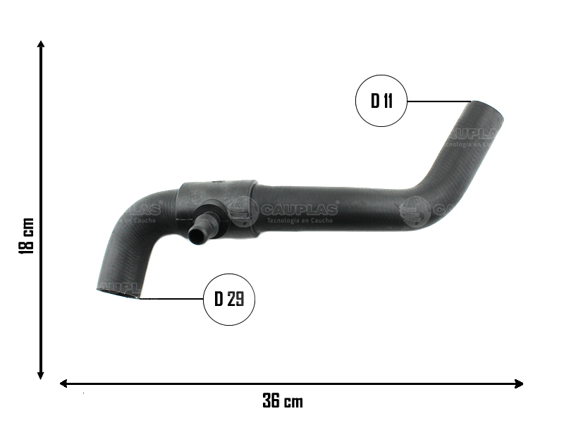 CAUPLAS MANGUERA RADIADOR INF P307 206 207 CITROEN C4 OEM:135210  1351PE =YACO 4452