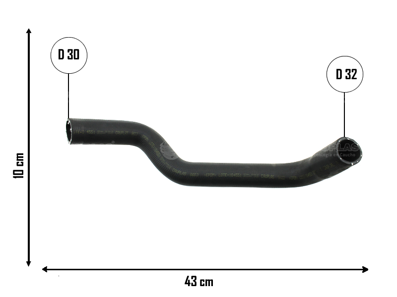 CAUPLAS MANGUERA RADIADOR INFERIOR FIAT DUNA UNO I OEM:7544235 =YACO 1353