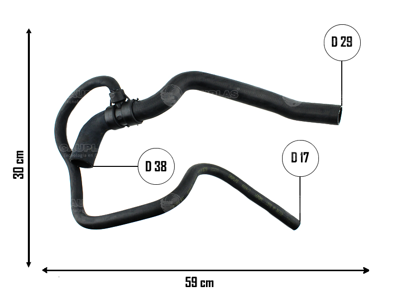 CAUPLAS MANGUERA RADIADOR INFERIOR CHEVROLET KADETT MONZA OEM:52272650 9462835