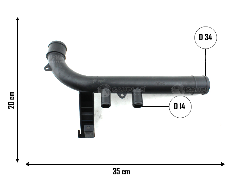 CAUPLAS TUBO PLASTICO COLECTOR DE FLUJO DE AGUA CHEVROLET CORSA I