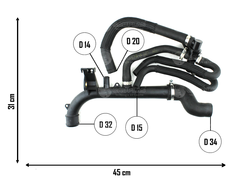 CAUPLAS MANGUERA CONJUNTO REFRIGERACION CHEVROLET CORSA I