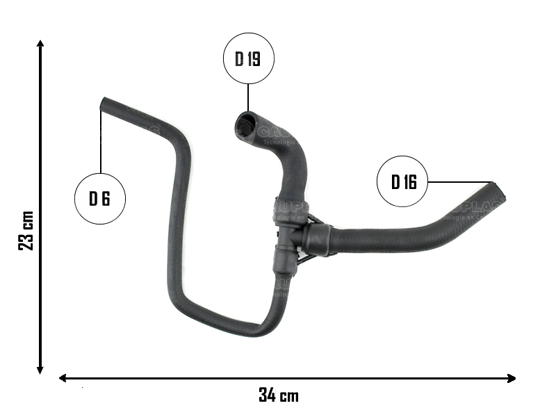 CAUPLAS MANGUERA COLECTOR A TUBO RIGIDO CHEVROLET CORSA II MONTANA I OEM: 93378093