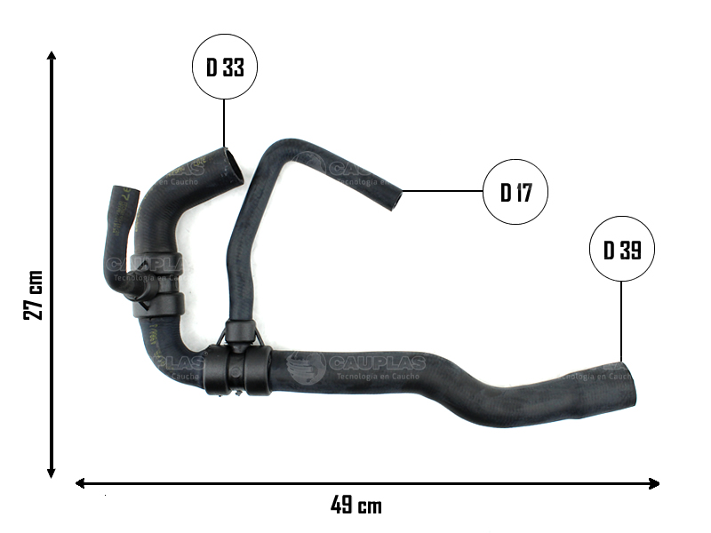 CAUPLAS MANGUERA RADIADOR INFERIOR CHEVROLET BLAZER S10  =YACO 2357