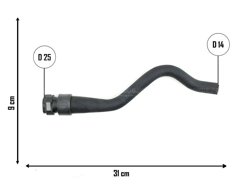 CAUPLAS MANGUERA CALEFACTOR SALIDA FIAT 500 OEM:51764960 =YACO 4262