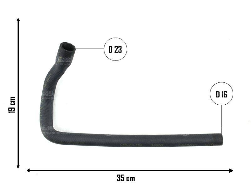 CAUPLAS MANGUERA BOMBA DE AGUA A CONECTOR INTERM VW 1500 = YACO 796