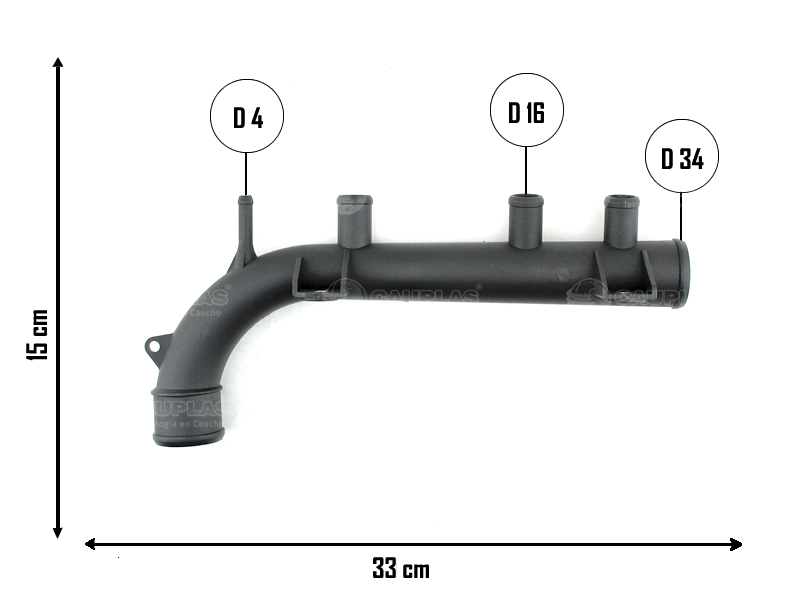 CAUPLAS MANGUERA CIRCULACION DE AGUA CHEVROLET MONTANA I-II OEM: 93378094