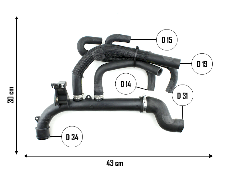 CAUPLAS MANGUERA CONJUNTO DE REFRIGERACION CHEVROLET CORSA I OEM:93310721