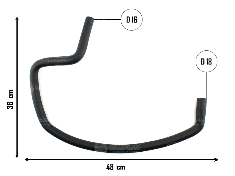 CAUPLAS MANGUERA VALVULA A BOMBA DE AGUA PEUG 504 =YACO 892/3311