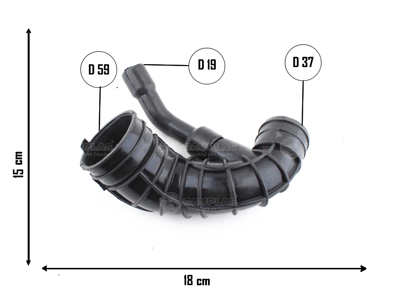 CAUPLAS MANGUERA FILTRO DE AIRE CITROEN C2/C3 FORD ECOSPORT PEUG 206/207