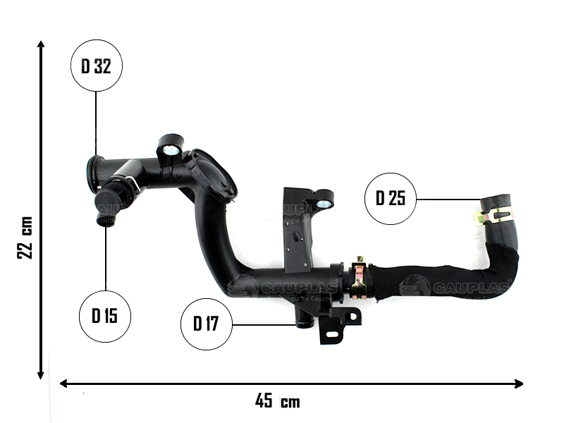 CAUPLAS MANGUERA PASO DE AGUA PEUGEOT 307 206 207 308