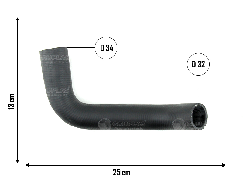CAUPLAS MANGUERA RADIADOR INFERIOR FIAT 147 I OEM:4439055 =YACO 1615