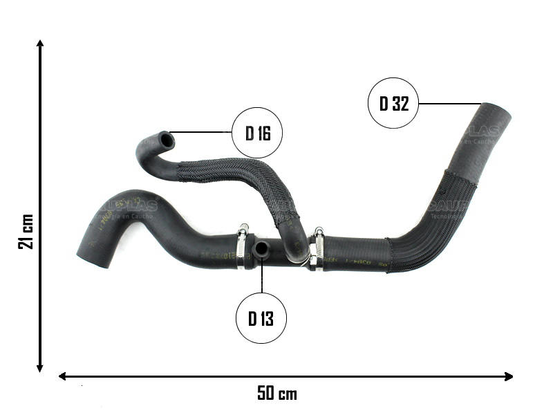 CAUPLAS MANGUERA RADIADOR INFERIOR CITROEN C4 PEUG 307 OEM:1351JE =YACO 3854