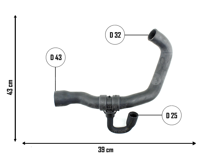CAUPLAS MANGUERA RADIADOR INFERIOR FORD ESCORT OEM:92AB8286AG