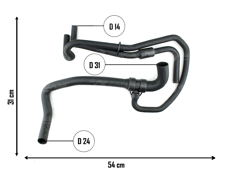 CAUPLAS MANGUERA RADIADOR INFERIOR CALEFACCION FORD FIESTA I OEM:96FB18K359AK