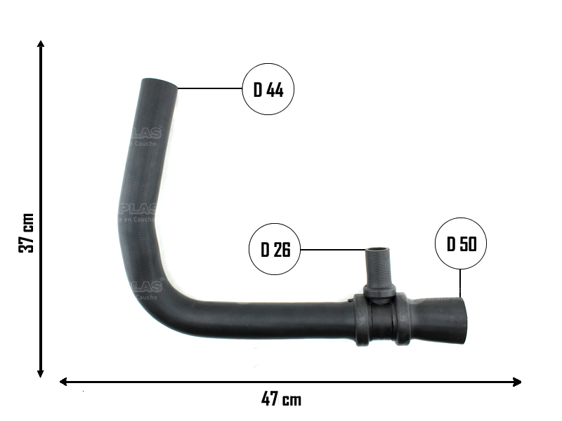 CAUPLAS MANGUERA RADIADOR INFERIOR FORD CARGO OEM:4C458286AC