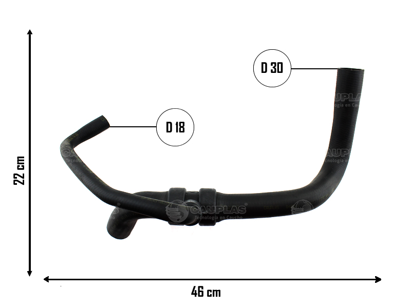 CAUPLAS MANGUERA RADIADOR INFERIOR FIAT LINEA I  =YACO 3744