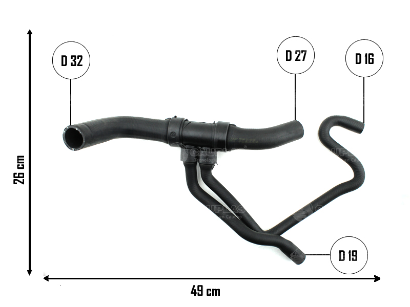 CAUPLAS MANGUERA RADIADOR INFERIOR FIAT STRADA I OEM:46532724