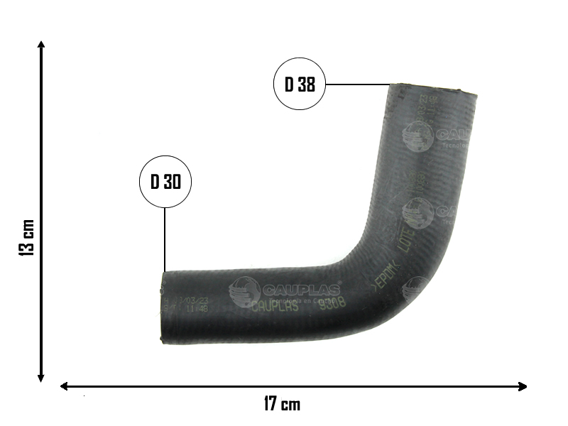 CAUPLAS MANGUERA RADIADOR SUPERIOR FIAT 1600  =YACO 617