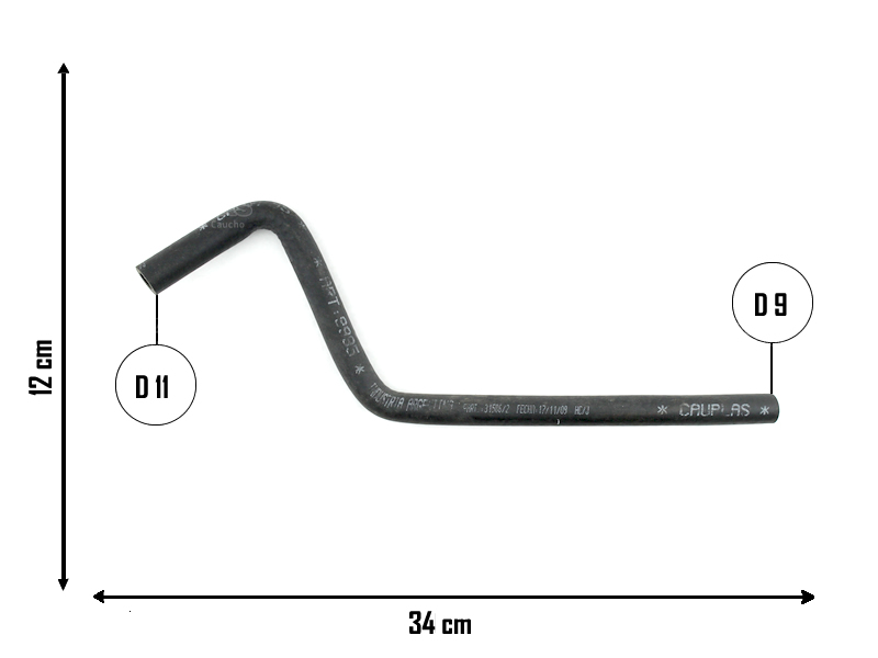 CAUPLAS MANGUERA DESCARGA DE GASES PEUG 306 405 OEM:118063