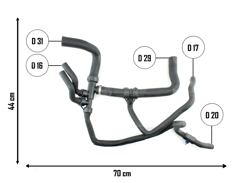 CAUPLAS MANGUERA RADIADOR INFERIOR RENAULT DUSTER OEM:215039185R