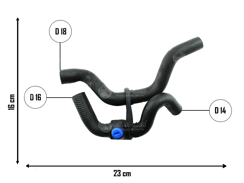 CAUPLAS MANGUERA CALEFACTOR  ENTRADA / SALIDA RENAULT TWINGO OEM:7700430009 =YACO 2113