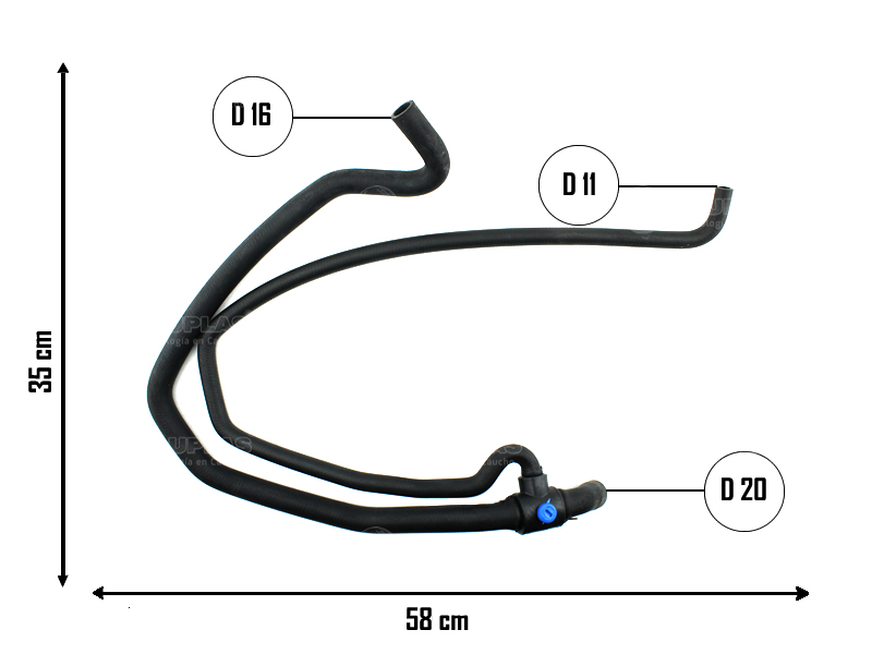 CAUPLAS MANGUERA BOMBA DE AGUA A VASO DE EXP RENAULT CLIO I = YACO 1861