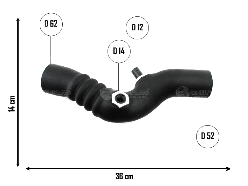 CAUPLAS MANGUERA FILTRO DE AIRE CAJA MARIPOSA RENAULT MEGANE I SCENIC I OEM:7700274181 205
