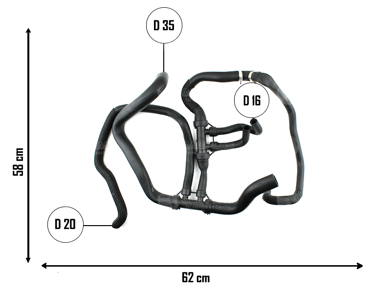 CAUPLAS MANGUERA CALEFACTOR SALIDA RENAULT FLUENCE OEM:215030020R