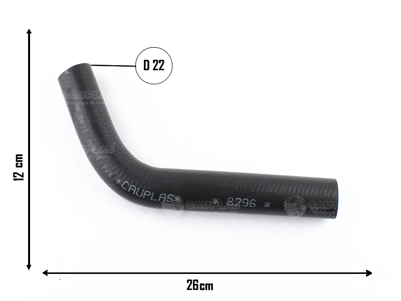 CAUPLAS MANGUERA RADIADOR INFERIOR FIAT 600 OEM:991960 =YACO 256