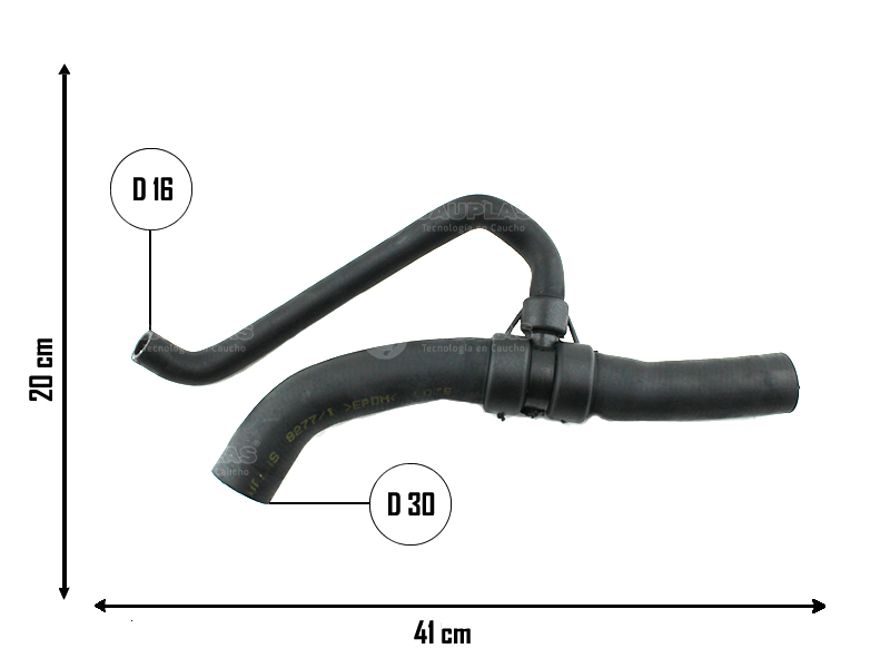 CAUPLAS MANGUERA RADIADOR INFERIOR FIAT DUNA UNO I OEM.7519605 =YACO 1637