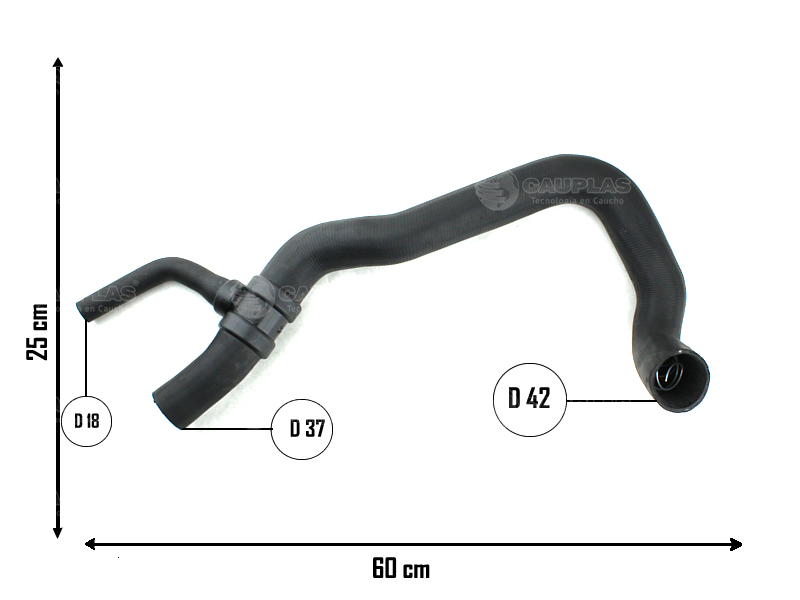 CAUPLAS MANGUERA RADIADOR INFERIOR F100 OEM:T71121073G =YACO 1913