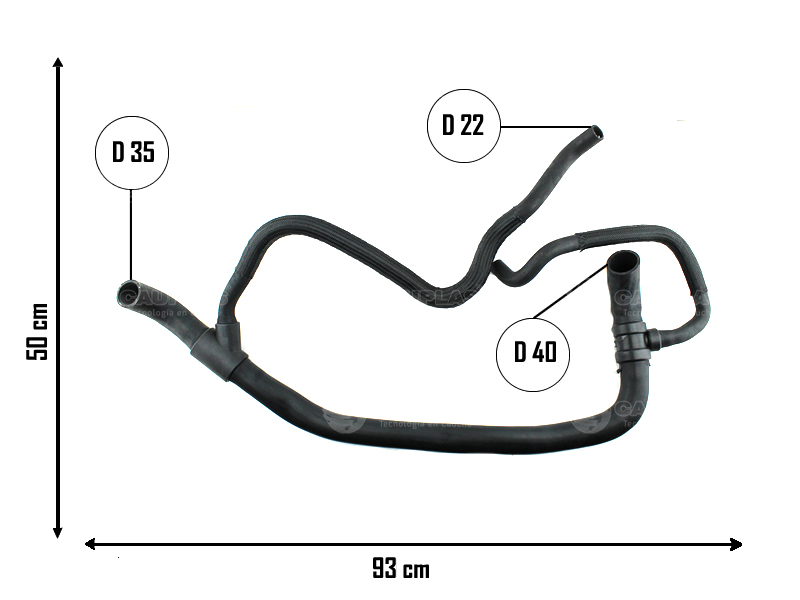CAUPLAS MANGUERA RADIADOR INFERIOR FORD RANGER  =YACO 2033