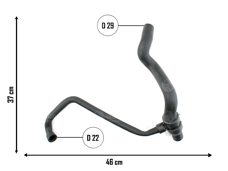 CAUPLAS MANGUERA RADIADOR INFERIOR RENAULT CLIO I OEM:7700801055 =YACO 3328