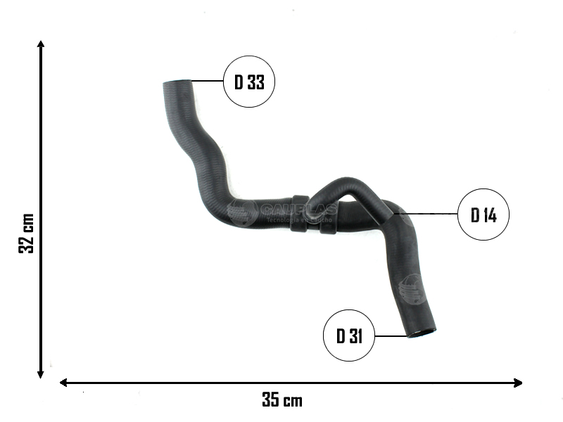 CAUPLAS MANGUERA RADIADOR INFERIOR RENAULT CLIO I OEM:7700847253 =YACO 1995