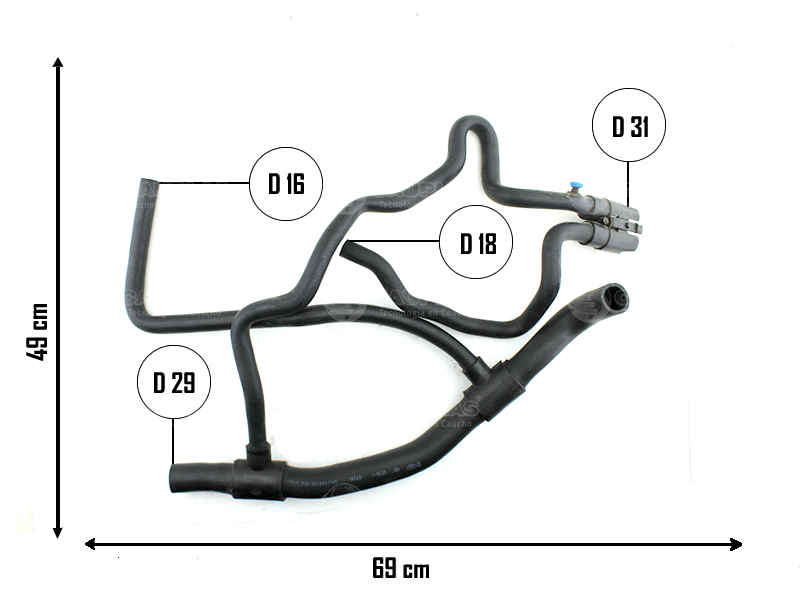 CAUPLAS MANGUERA RADIADOR INFERIOR RENAULT LAGUNA I OEM:7700424864
